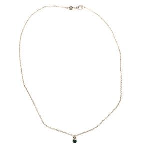 New Silver Green Rhinestone Necklace